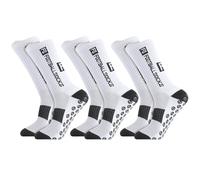 3 paia di calzini da calcio, 39-44, calzini da calcio, antiscivolo, per uomo, donna, calcio, pallacanestro, bianco, 39-44