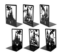 3 paia di fermalibri neri in metallo pesante, diversi motivi di drago, resistenti e antiscivolo, ideali per la biblioteca di casa e ufficio