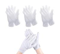 3 paia di guanti bianchi, guanti di cotone, guanti in cotone antincendio, guanti imbottiti, Gentleman bianco, guanti anti-dermatite per proteggere dalle ustioni