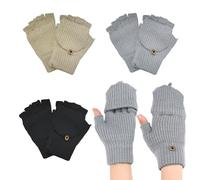 3 Paia Di Guanti Caldi, Guanti Lavorati A Maglia, Guanti Senza Dita, Guanti Semplici Alla Moda, Guanti Autunnali E Invernali