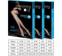 3 Paia di Modasana Autoreggenti 140 DEN colore NERO Calze a compressione graduat