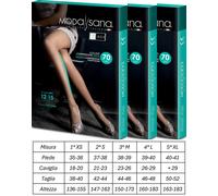 3 Paia di Modasana Collant 70 DEN colore NATURE Calze a compressione graduata 12