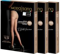 3 Paia di Modasana Collant Colore PLAYA Maglia Liscia 140 DEN Calze a compressione graduata 16/18 mmHg Size 4