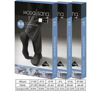 3 Paia di Modasana Gambaletti Lycra uomo NERO Calze a compressione graduata 18/2