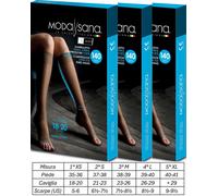 3 Paia di Modasana Gambaletti Punta Aperta 140 DEN colore NERO Calze a compressi