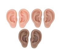 3 paia di modelli di orecchie in silicone, modello di orecchio finto flessibile, modello di orecchio umano in 3 colori, modello di piercing all'orecchio parti del corpo