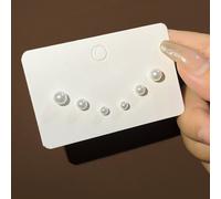 3 Paia Di Orecchini A Bottone Decorati Con Perle Sintetiche Tagli UnicaPolicloruri di vinile