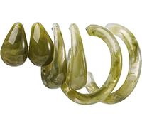 3 paia di orecchini a cerchio a forma di C con polsino rotondo in resina acrilica leggeri minimalisti vintage lucidi a goccia orecchini colorati spessi spessi larghi sottili acido acetico Earrinsg Set