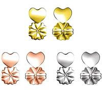 3 Paia di Orecchini a Forma di Cuore con Sollevatore Posteriore per Orecchini Orecchini a Bottone antiallergici Regolabili indossabili Belli per Orecchini Nice And Clever
