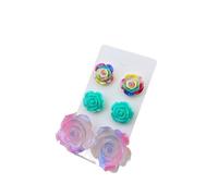 3 paia di orecchini a forma di rosa in acrilico - Delicati orecchini floreali per lo stile elegante di tutti i giorni delle donne(StyleB)