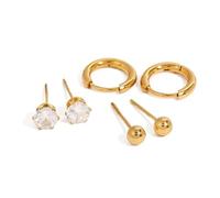 3 paia di orecchini per donne e ragazze, orecchini a perno a sfera lucidi Rheinstone, orecchini non ripetitivi, adatti per feste di vita quotidiana, orecchini di compleanno, regalo di Natale, 3Pairs