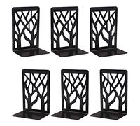 3 Paia Fermalibri Metallo Reggilibri Mensole Porta Libri da Scrivania Decorativi Fermalibri Pesanti Antiscivolo Ufficio Scuola Biblioteca Casa (Nero)