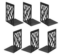 3 Paia Fermalibri per Mensole, MSDADA Reggi Libri per Libreria, Porta Libri in Metallo, Ferma Libri da Scaffale, Ufficio in Reggilibri, Fermalibri Design per Casa, Biblioteca, Scuola(Nero)