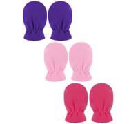 3 Paia Guanti Invernali per Neonati Muffole in Pile Guanti Caldi per Bambini (Rosso Rosa, Rosa, Blu Scuro, 0-6 Mesi)