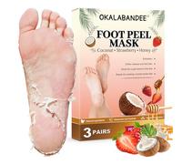 3 Paia Maschera Piedi Esfoliante, Maschera piedi secchi screpolati, Trattamento Peeling Intenso, maschere per Peeling piedi, Effetto Idratante Prolungat (Cocco/Fragola/Miele)
