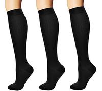 3 paia Nero Calze a Compressione Per Donne E Uomo - Il Miglior Equipaggiamento Per La Corsa, Infermieri, Sindromi Tibiali, Viaggi In Aereo, Gravidanza. Incrementa La Circolazione E Il Recupero