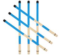 3 Paia Spazzole in Bambù Blu per Batteria, Impugnatura Antiscivolo | Set e Rullante, Uso in Lezioni Musicali e Prove di Gruppo, Superficie Liscia, Scelta per Principianti