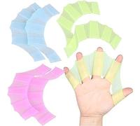 3 Paio Guanti da Nuoto Palmati in Silicone, Guanti Palmati per Nuoto Pinne da Mano, Taglia S Pinne da Nuoto Mani, Unisex Guanti Acquatici per Bambini Allenamento di Nuoto, Immersioni, Surf