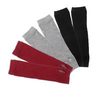 3 Pairs Guanti Cotone Senza Dita Manicotti Braccia Dito Elastici