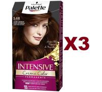 3 PALETTE INTENSIVE CREME COLOR N. 5.68 CASTANO CHIARO CIOCCOLATO TINTA CAPELLI