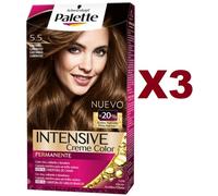 3 PALETTE INTENSIVE CREME COLOR PERMANENTE N. 5.5 CASTANO LUMINOSO TINTA CAPELLI