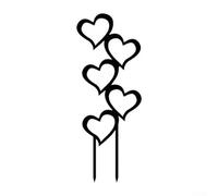 3 pali in metallo a forma di cuore, per esterni, decorazione artistica da giardino, supporto per piante in ferro e telaio verticale per arrampicata per giardini e paesaggi