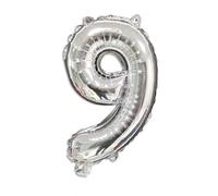 3 Palloncini Mylar decorazione feste compleanno party 3 x numero 9, Argento ...