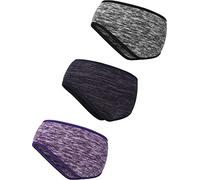 3 paraorecchie per sport all'aria aperta e fitness (grigio, blu, viola)