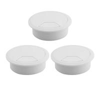 3 passacavi da scrivania, passacavo da 60 mm, passacavo in plastica bianca, passacavo per un maggiore ordine e panoramica sul posto di lavoro