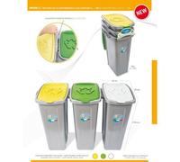 3 PATTUMIERE PATTUMIERA BIDONE SECCHIO RACCOLTA DIFFERENZIATA SLIM PER RIFIUTI C