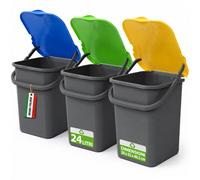 3 Pattumiere Premi' Plus 24L Apertura Push Raccolta Differenziata 32×29×46.5cm