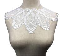 3 Pc Black Flower Neckline Collar Lace Applique Fabric For Apparel Sewing On Home Textiles For Dress Scrapbooking(Color24)