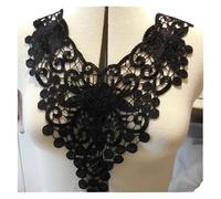 3 Pc Black Flower Neckline Collar Lace Applique Fabric For Apparel Sewing On Home Textiles For Dress Scrapbooking(Color 5)