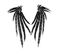 3 Pc Black Flower Neckline Collar Lace Applique Fabric For Apparel Sewing On Home Textiles For Dress Scrapbooking(Color 10)