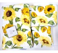 3 PC DEBORAH CONNOLLY Giallo,Verde SUNFLOWER Cotone Bagno Asciugamano Bagno