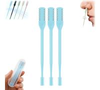 3 Pcs 2 In 1 Nasal Hair Cutter Sticks, Disposable Nose Hair Trimmer Women, Portable Double Sided Nose Hair Knife, 360°Rotating Nasal Hair Trimmer, with Box for Women Men (Blue)