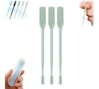 3 Pcs 2 In 1 Nasal Hair Cutter Sticks, Disposable Nose Hair Trimmer Women, Portable Double Sided Nose Hair Knife, 360°Rotating Nasal Hair Trimmer, with Box for Women Men (Green)
