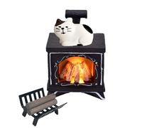 3 Pcs Accessori Per Porta Degli Elfo Natale Luminoso,Presepe Natalizio Miniature Caminetto A Led, Presepe Moderno Miniature Falò Con Fiamma Della Città,Pacchi Regalo Luminosi Natale