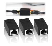 3 PCS Accoppiatore RJ45 10Gbps Adattatore Cavo Ethernet Prolunga Rete Connettore Femmina Femmina Giunto RJ45 Schermato per Giunzione Cavo Ethernet Cat7/Cat6/Cat5e/Cat5 Confezione 36x20x20mm