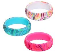 3 Pcs Anello in Silicone Impilabile Anelli Gomma Siliconica Di Nozze