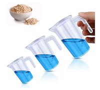 3 Pcs Bicchiere Misuratore, 50+100+250ml Misurino Graduato, Misurini per Liquidi Lavatrice Detersivo Polvere, Dosatore Cucina, Contenitore Plastica