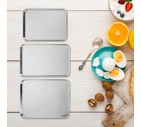 3 Pcs Bistecchiera in Acciaio Inox Pirofila Inossidabile Piatto Portata Fumante
