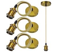 3 Pcs Cavo Lampada Sospensione Portalampada E27, Portalampada Vintage con 100 mm Cavo, Porta Lampada da Soffitto per Lampade Sospensione, Sospensione Portalampada E27, Lampada Sospensione con Cavo