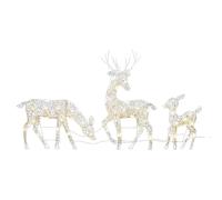 3 PCS Christmas Light Up Reindeer Decor for Outdoor, LED Twinkling Deer Family, Garden Christmas Figure Decorations, Waterproof Pre-Lit Standing Ornaments for Indoor And Outdoor Home Garden Lawn