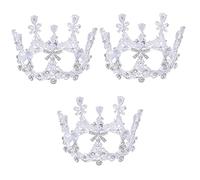 3 PCs Crown's Crown Bridal copricapo per bambini Tiara Chieno Tiara Princess Tiara per donne Crystal Crystal Crystal Crystal Pop PROP BAILINO CONSAGNITO Chiesa barca in lega barocca