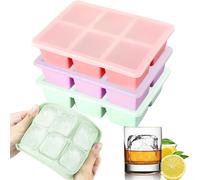 ® 3 Pcs Cubetti Ghiaccio Stampo con Coperchio Grande Stampi per Ghiaccio in