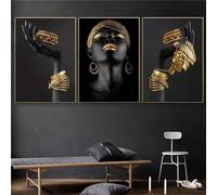 3 Pcs Diamond Painting Donne africane 5D Diamond Painting Kit Completo Kit per Pittura con Diamanti in Base ai Numeri, Strass a Punto Croce, per Bambini, Adulti, Decorazione da Parete 20x30cm P-20