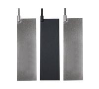 [3-pcs] Elettrodo di anodo di titanio MMO con rivestimento Ru-Ir e 2 catodi di titanio (piastre 200x60mm e terminale 25mm) per elettrolisi/trattamento delle acque/placcatura