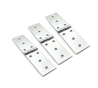 3 Pcs Extended Thickened Widened Galvanized Iron Hinge Weldable Heavy Duty Flip for Wooden Crate Industrial Cabinet(45 * 195 * 2.5MM)