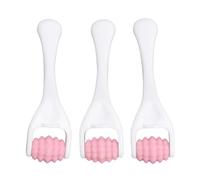 3 Pcs Face Muscle Massage Roller Silicone Deep Relaxation Relieve Fatigue Facial Eye Massage Roller For Home Office Gym Beauty Routine (Rosa)